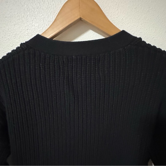 Tradlands The Shelter Cotton Cardigan Black Chunky Ribbed Knit Button Crop-XXS - Picture 7 of 10